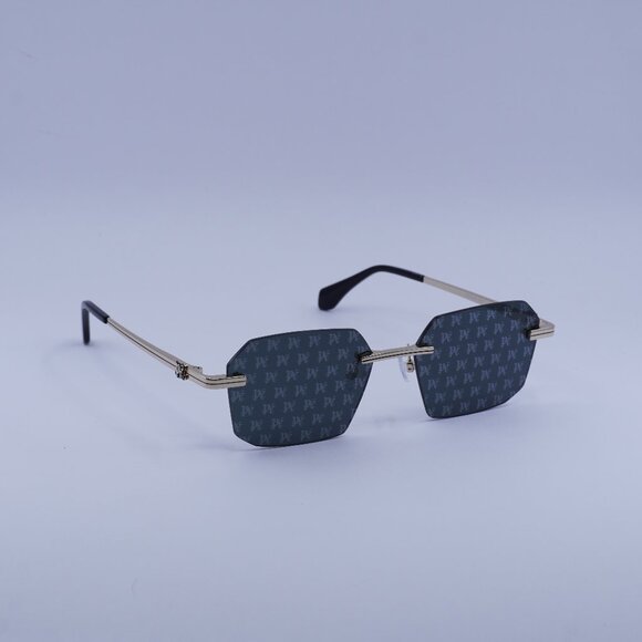 Palm Angels PERI10G QUARTZ 7607 Sunglasses Gold Geometric Frame, Grey Lenses - Picture 1 of 11